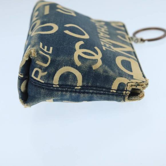 CHANEL Bysy line Coin Purse Canvas Blue Silver CC Auth bs19459 - Picture 3 of 16